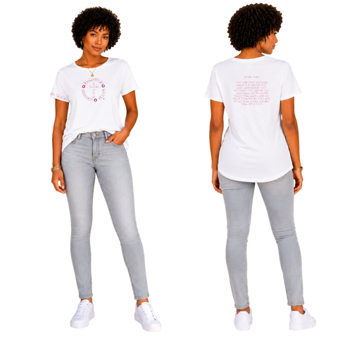 Jesus Frees - G64 Soft Style White Cotton T-Shirt - Font 299 Flowers - John 15:16