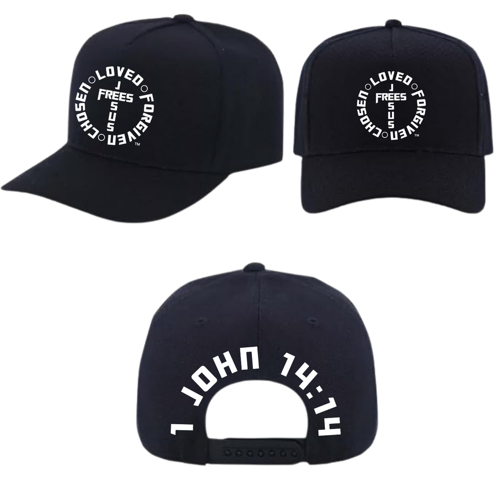 Jesus Frees - Baseball Caps for Men & Women - Black / Navy / Gray / Khaki -  Font 153 White