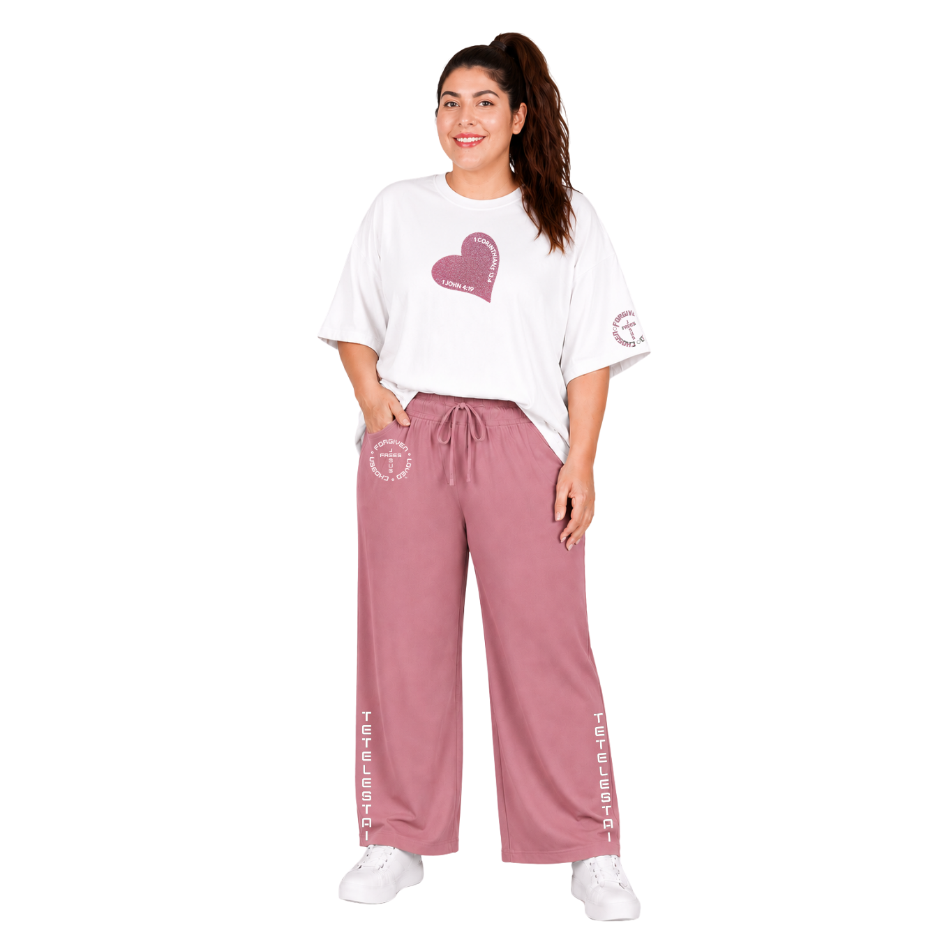 Jesus Frees - SICU Oversized Short Sleeve Women's Shirt - Hearts