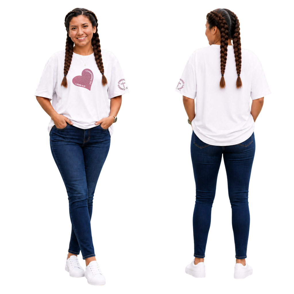 Jesus Frees - SICU Oversized Short Sleeve Women's Shirt - Hearts