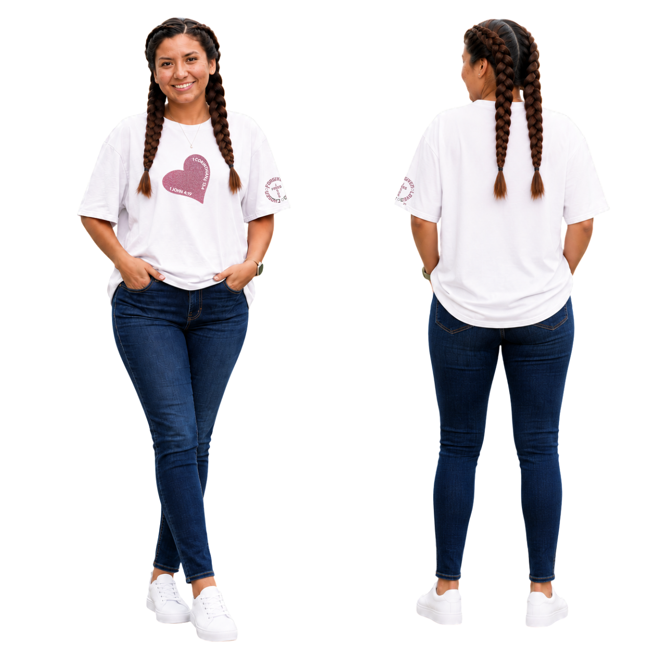Jesus Frees - SICU Oversized Short Sleeve Women's Shirt - Hearts