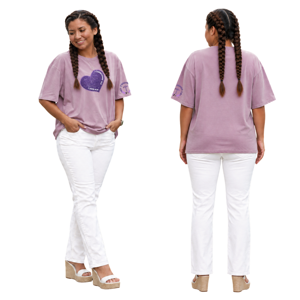 Jesus Frees - SICU Oversized Short Sleeve Women's Shirt - Hearts
