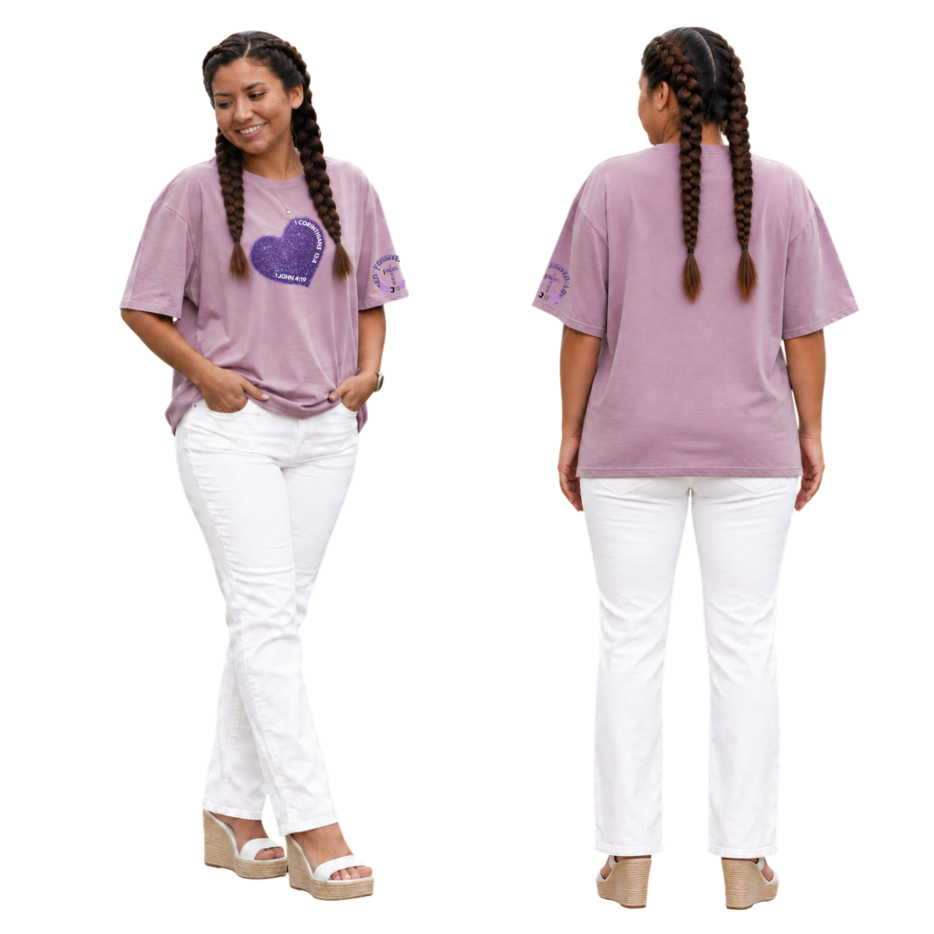 Jesus Frees - SICU Oversized Short Sleeve Women's Shirt - Hearts