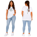 Jesus Frees - G64 Soft Style White Cotton T-Shirt - Font 153 Green Camo