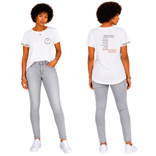 Jesus Frees - G64 Soft Style White Cotton Women's T-Shirt - 7 Deadly Sins