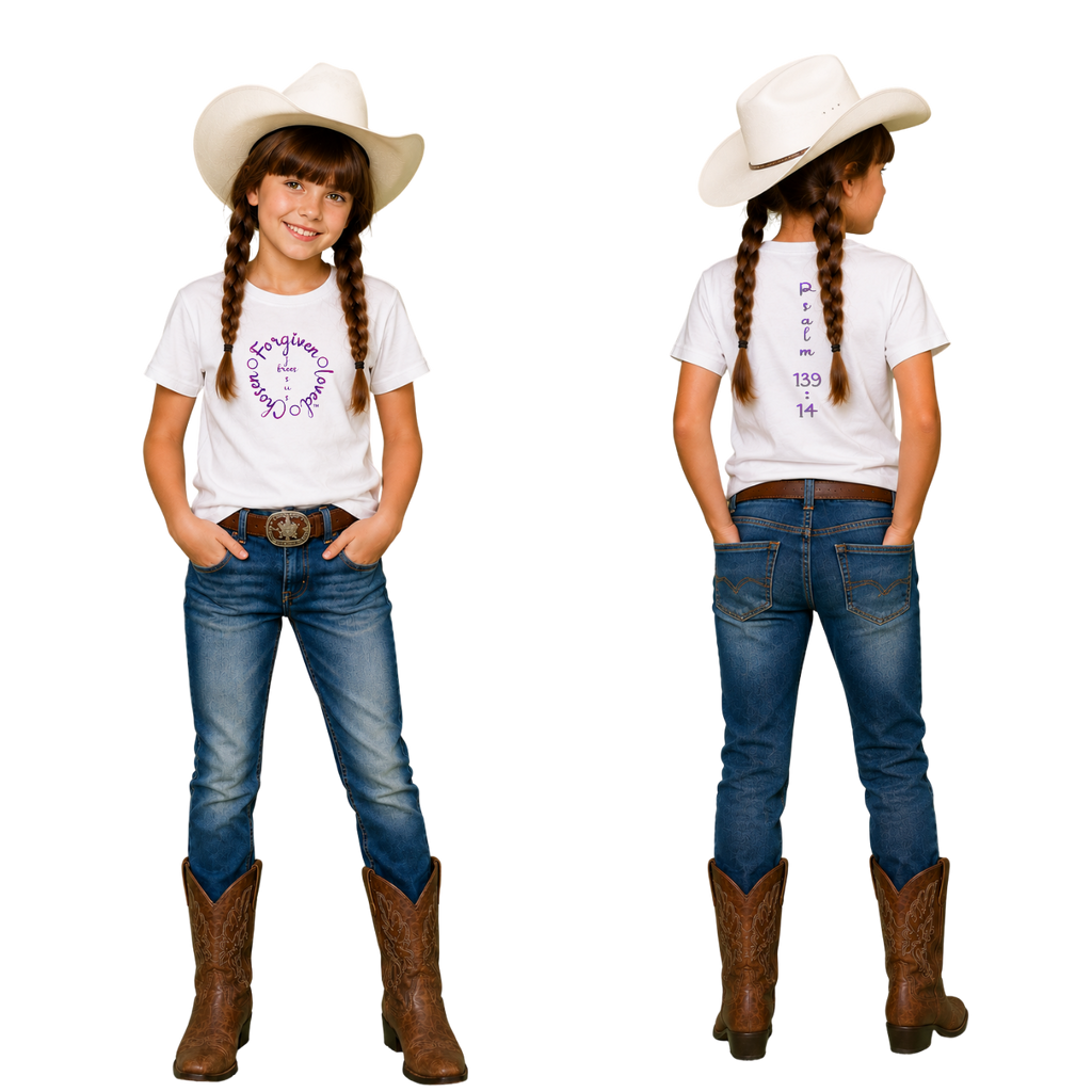 Jesus Frees - Kids 100% Cotton T-Shirts Girls - Font 223 - Psalm 139:14