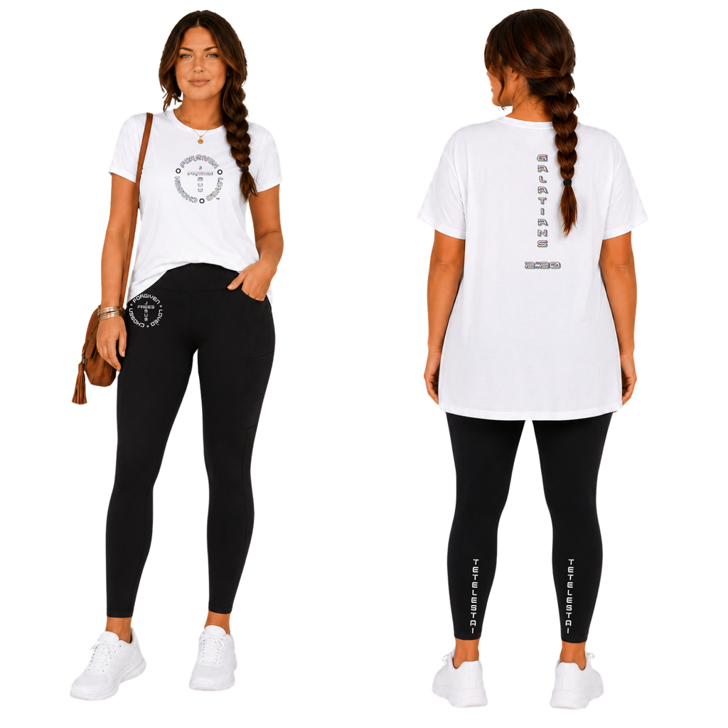 Jesus Frees - G64 Soft Style White Cotton T-Shirt - Font 126 Multi Pastel - Galatians 2:20