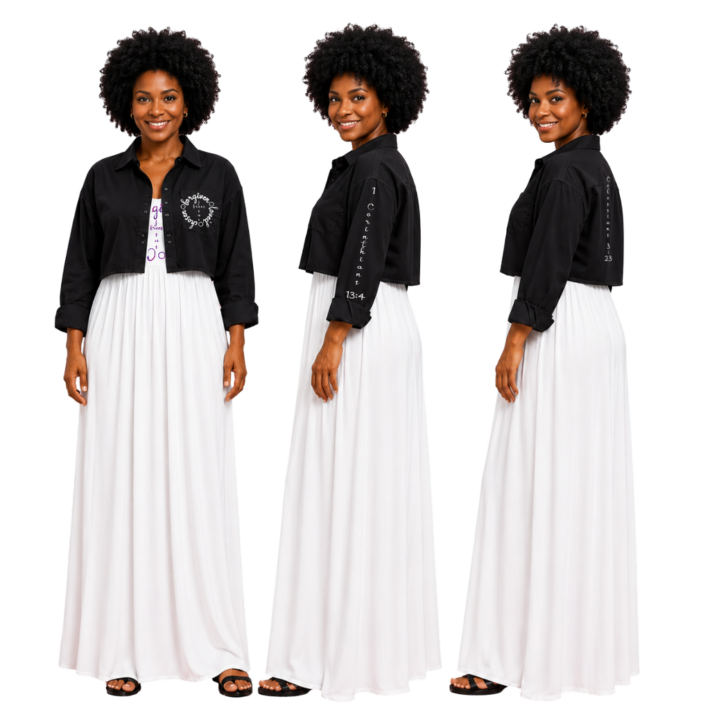 Jesus Frees - Long Maxi Dresses with Pockets - Short Sleeve - Font 223 Purple