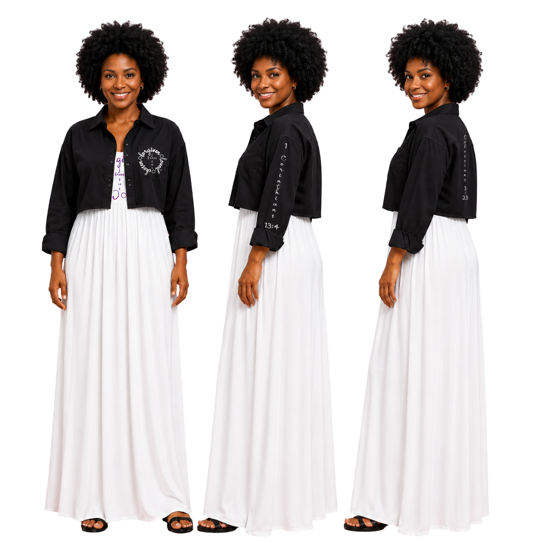 Jesus Frees - Long Maxi Dresses with Pockets - Short Sleeve - Font 223 Purple