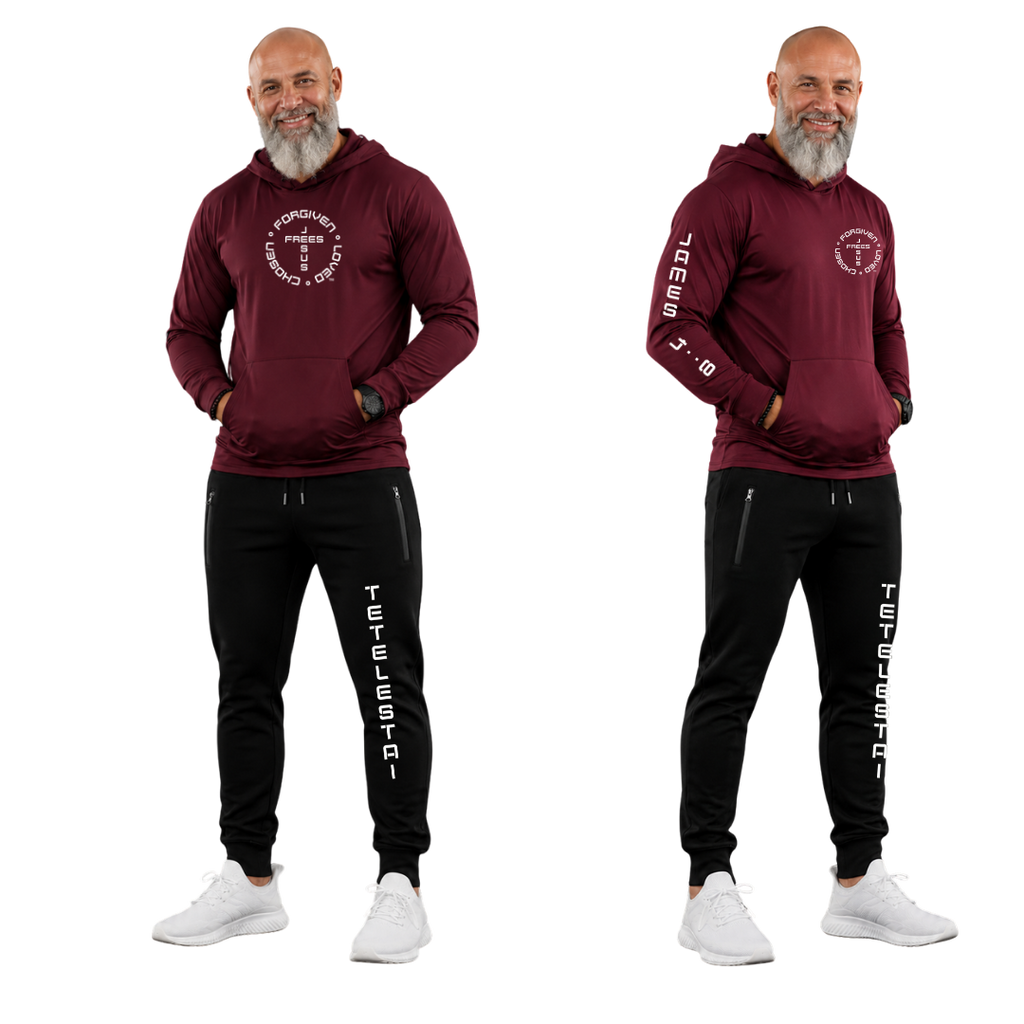Jesus Frees™ Apparel | Men's Christian Scripture Mesh Hoodie | Font 49 White | AE