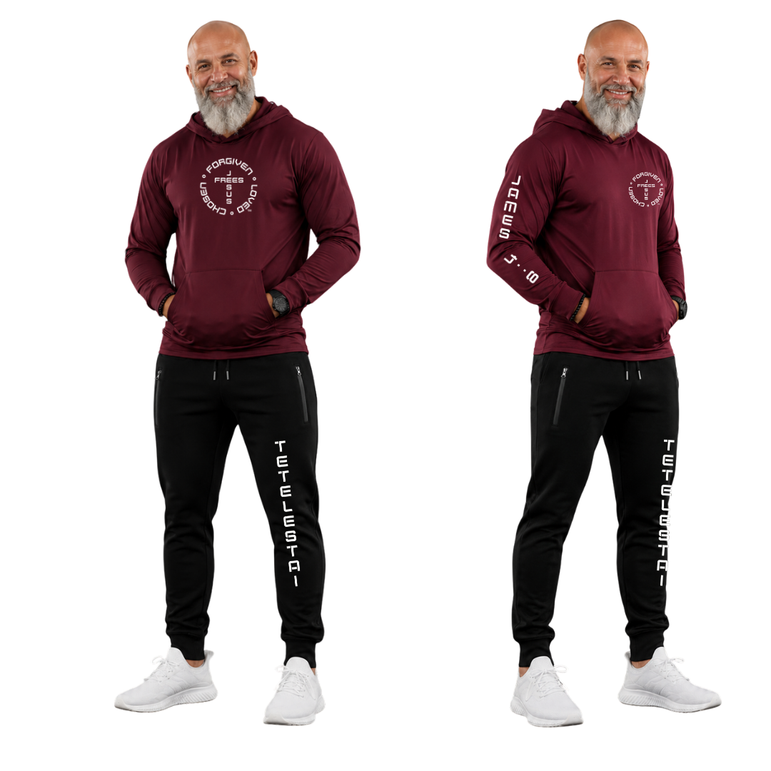 Jesus Frees™ Apparel | Men's Christian Scripture Mesh Hoodie | Font 49 White | AE