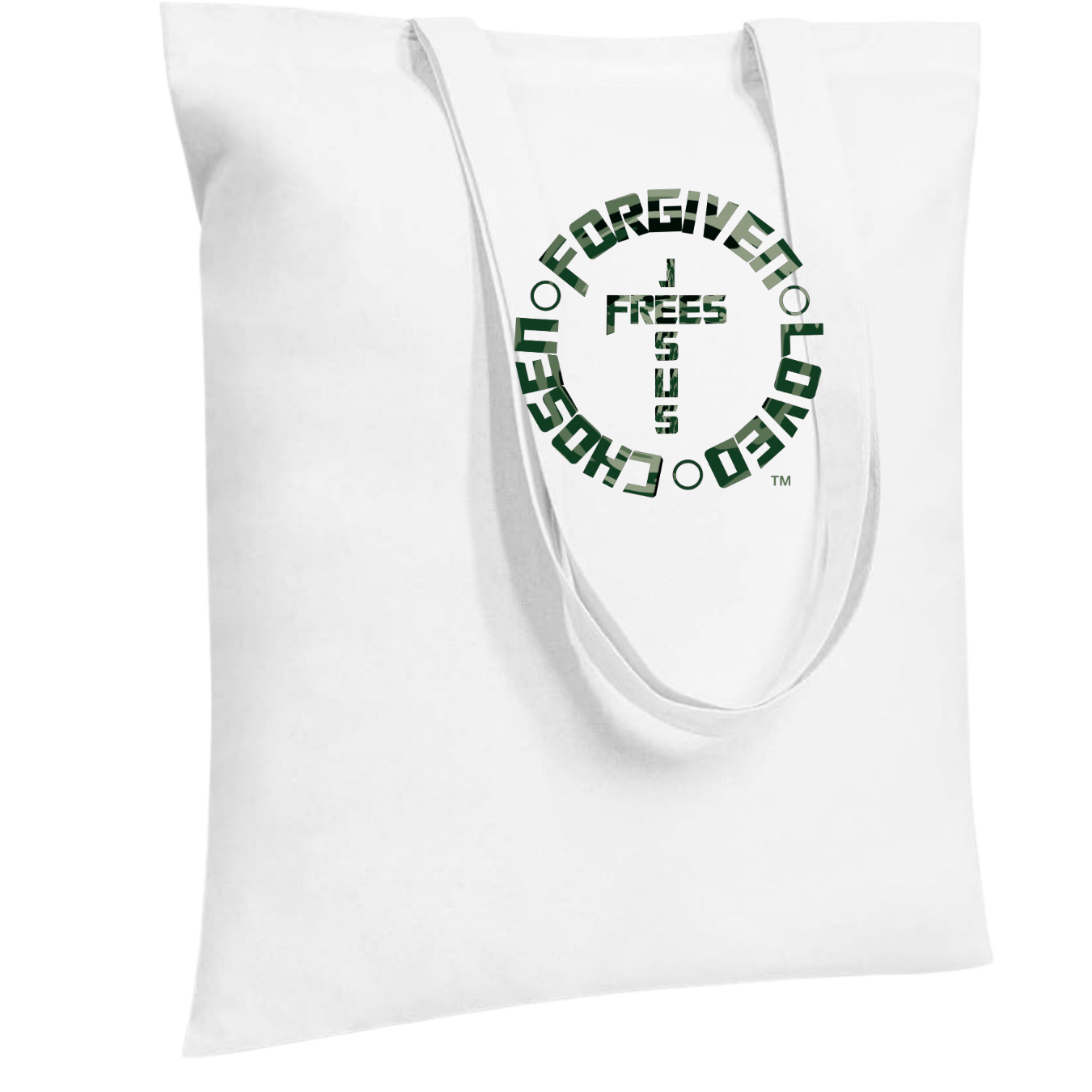 Jesus Frees - "Tote the Truth" - Font 153 Camo Green