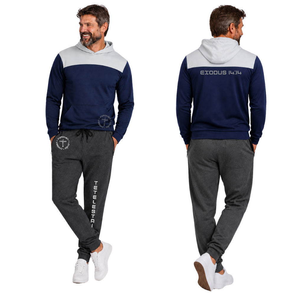 Jesus Frees - Champ Men's Jogger Sweatpants - Tetelestai Font 49 White