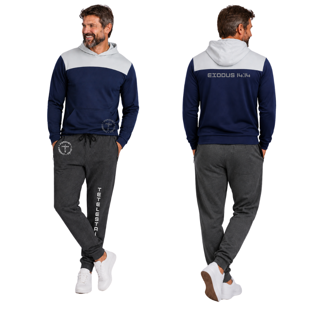 Jesus Frees - Champ Men's Jogger Sweatpants - Tetelestai Font 49 White
