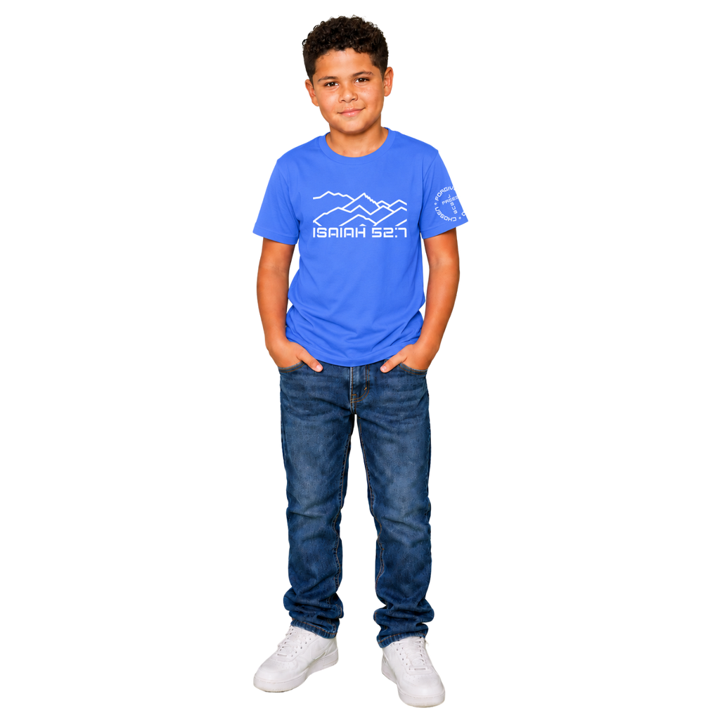 Jesus Frees - Kids 100% Cotton T-Shirts Boys - Montana Mountain Line