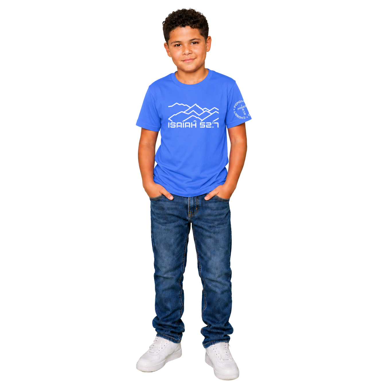 Jesus Frees - Kids 100% Cotton T-Shirts Boys - Montana Mountain Line