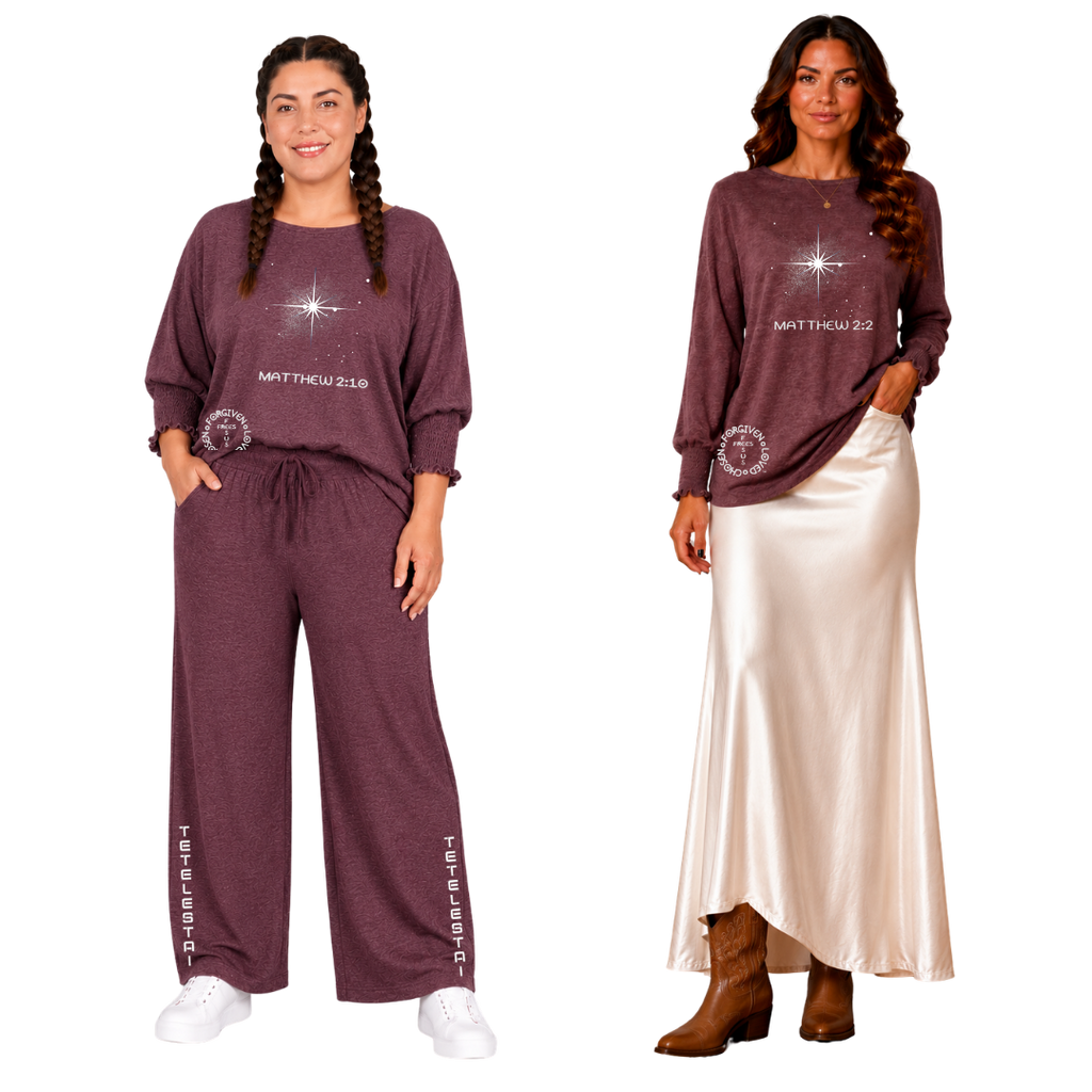 Jesus Frees - DK Women's Boat Neckline 3/4 Elastic Cuff - 303 Star of Bethlehem