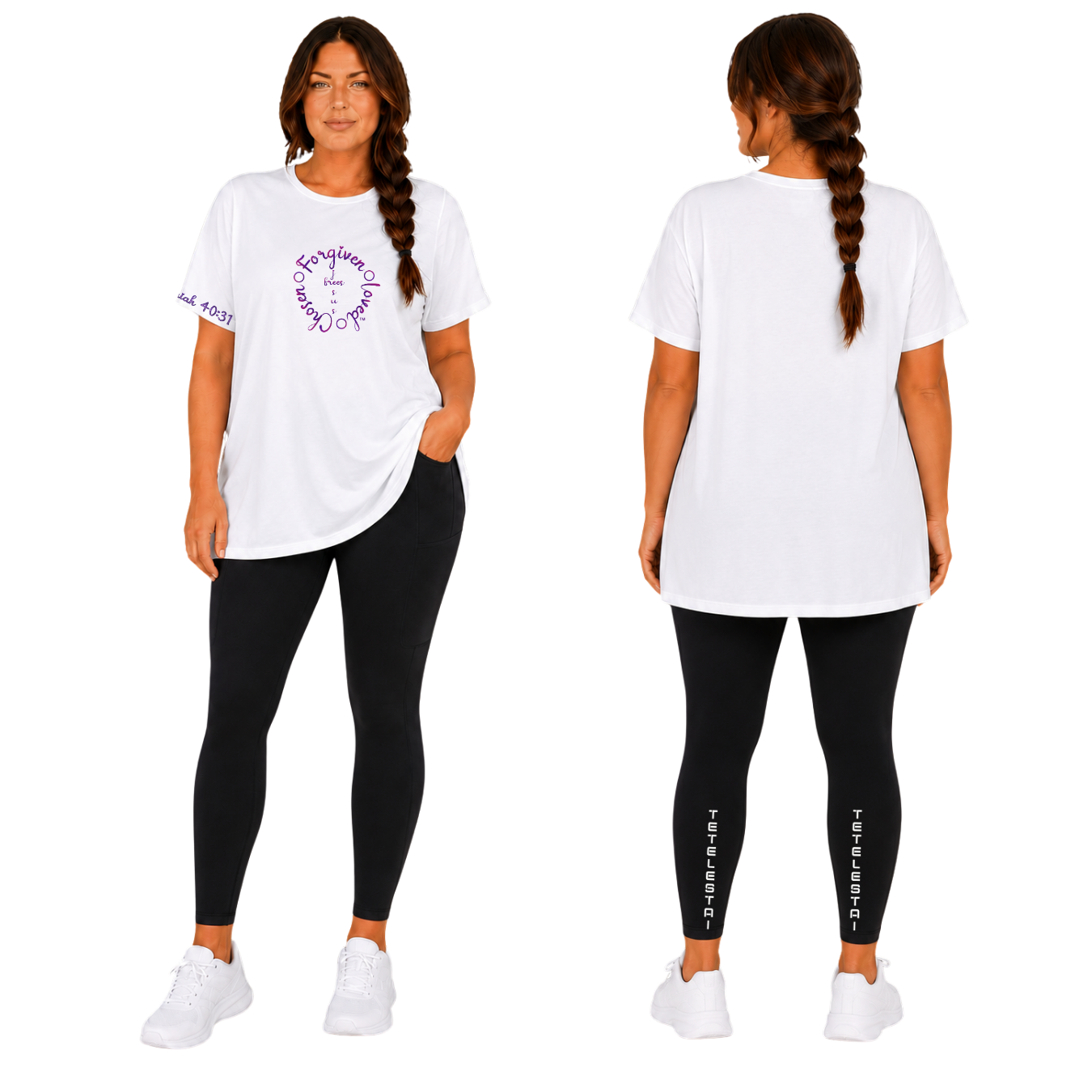 Jesus Frees - G64 Soft Style White Cotton T-Shirt - Font 223 Purple
