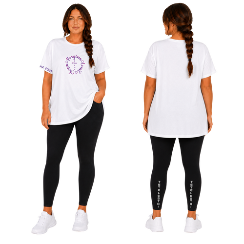 Jesus Frees - G64 Soft Style White Cotton T-Shirt - Font 223 Purple