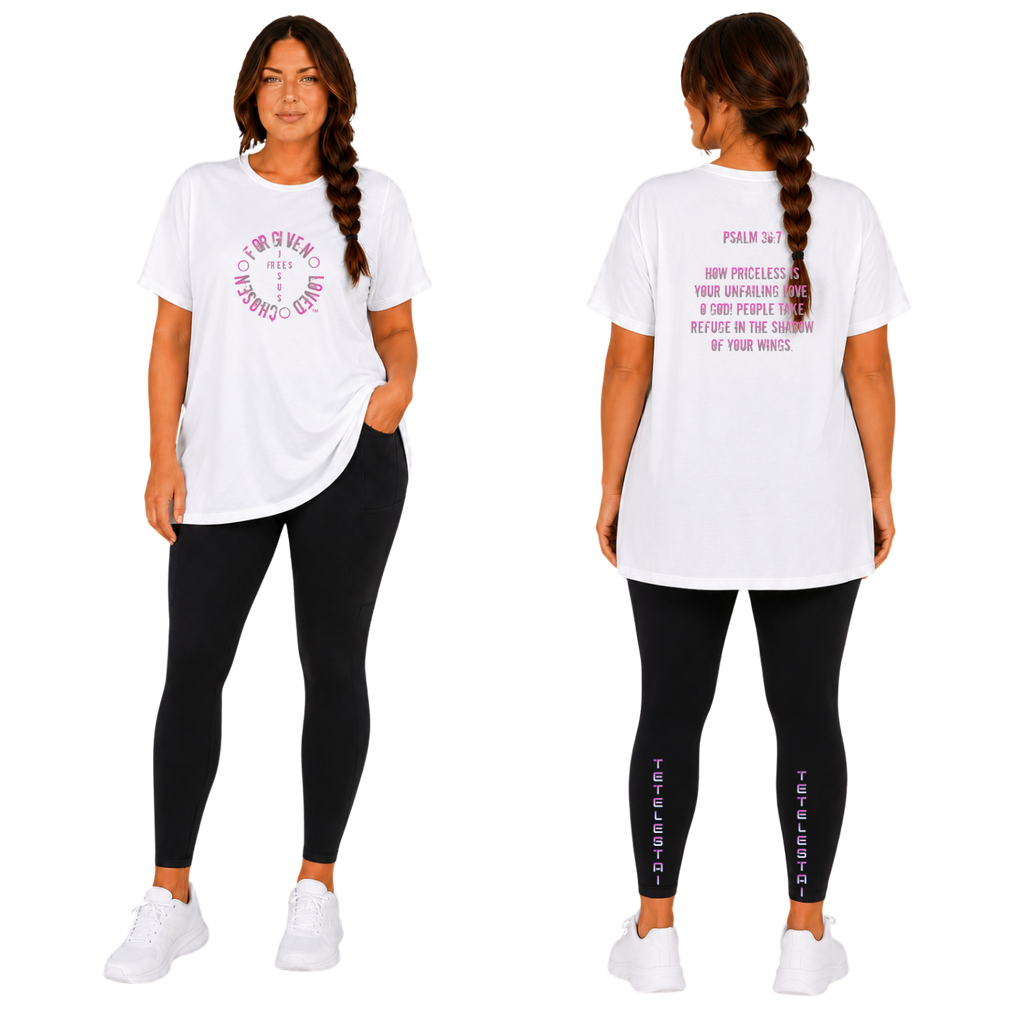 Jesus Frees - G64 Soft Style White Cotton Women's T-Shirt - Font 60 Pink Gray Fade