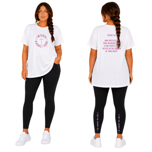 Jesus Frees - G64 Soft Style White Cotton Women's T-Shirt - Font 60 Pink Gray Fade