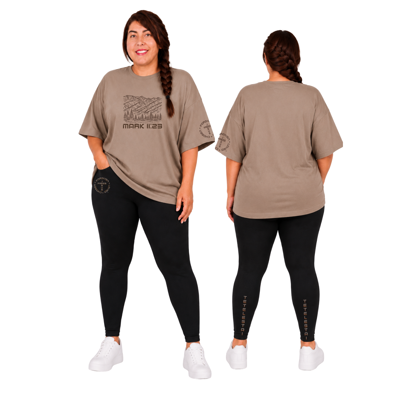Jesus Frees - SICU Oversized Short Sleeve Women's Shirt - Font 49 Brown Montana