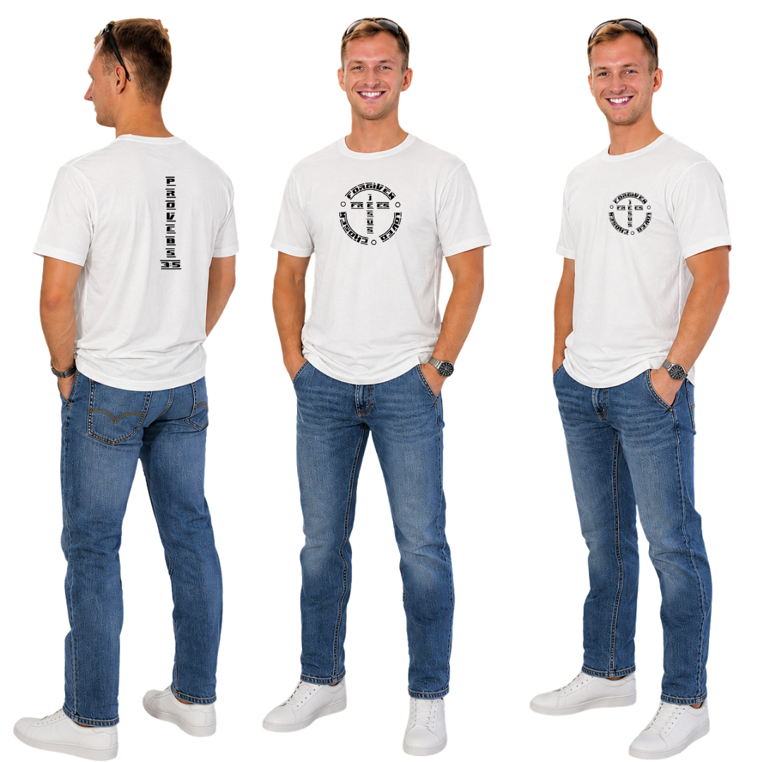 Jesus Frees - KD Men's Premium T-Shirt - Font 111 Black Proverb 3:5