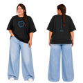 Jesus Frees - SICU Oversized Short Sleeve Women's Shirt - Font 223 Light Blue