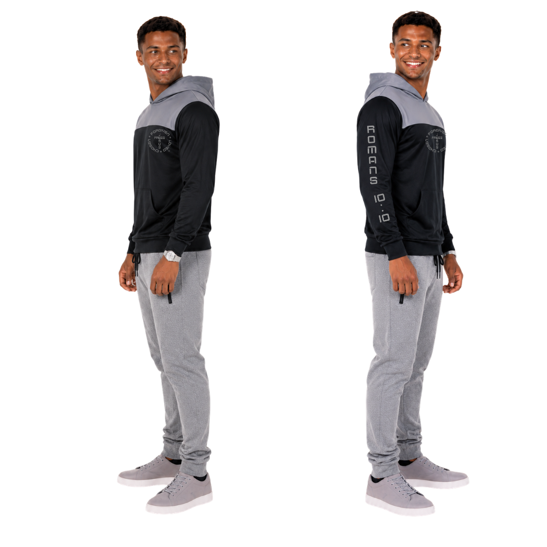 Jesus Frees | Men's Mesh Hoodies UPF 50 Fishing Sweatshirt | Font 49 Gray