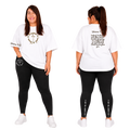 Jesus Frees - SICU Oversized Short Sleeve Women's Shirt - Font 223 Brown