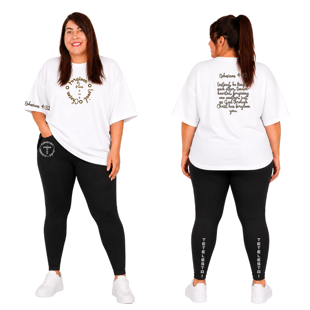 Jesus Frees - SICU Oversized Short Sleeve Women's Shirt - Font 223 Brown