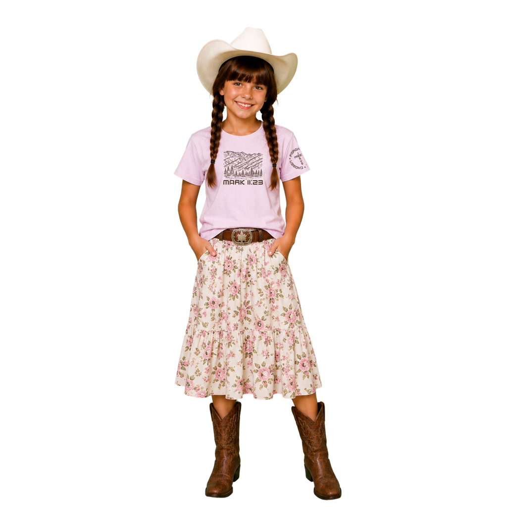 Jesus Frees - Kids 100% Cotton T-Shirts Girls - Montana Mountain Line