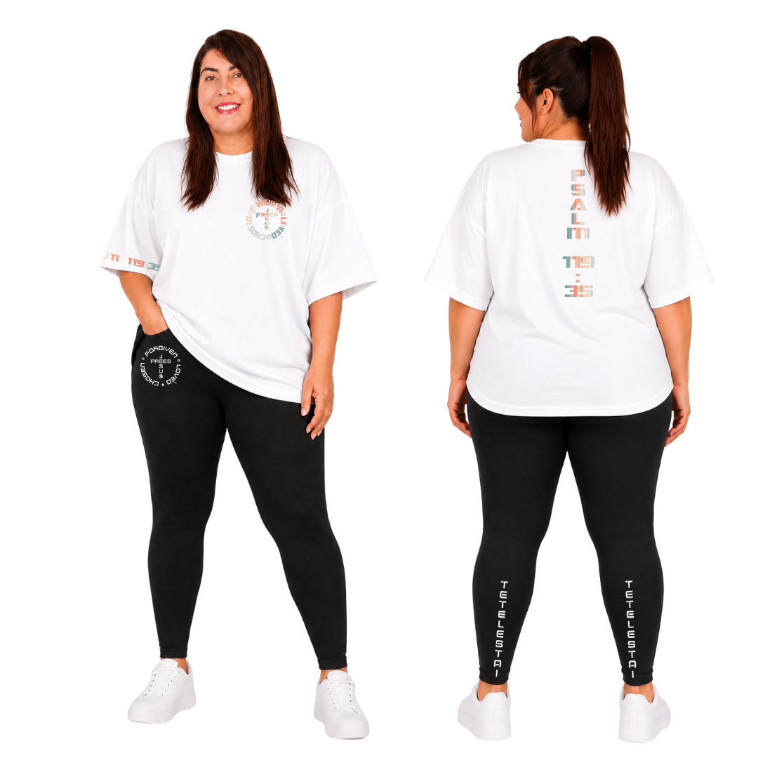Jesus Frees - SICU Oversized Short Sleeve Women's Shirt - Font 153 Vertical Pastel