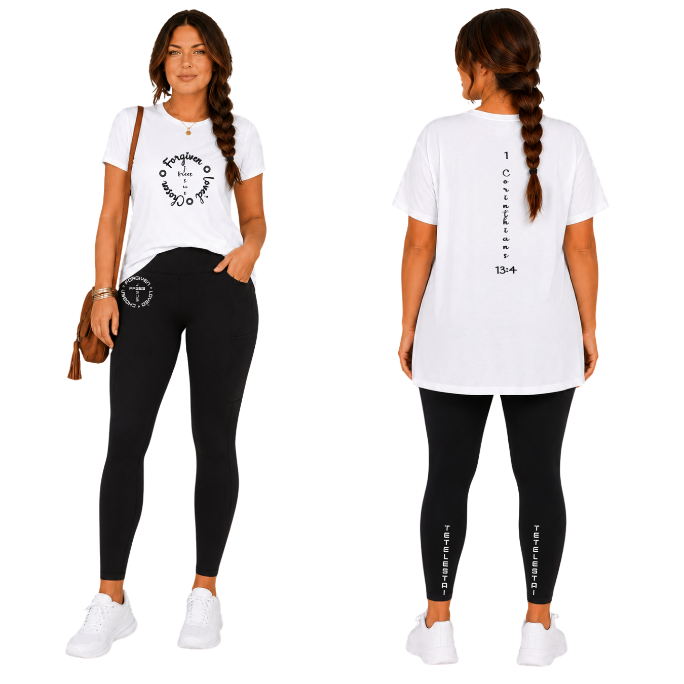 Jesus Frees - G64 Soft Style White Cotton T-Shirt - Font 223 Black