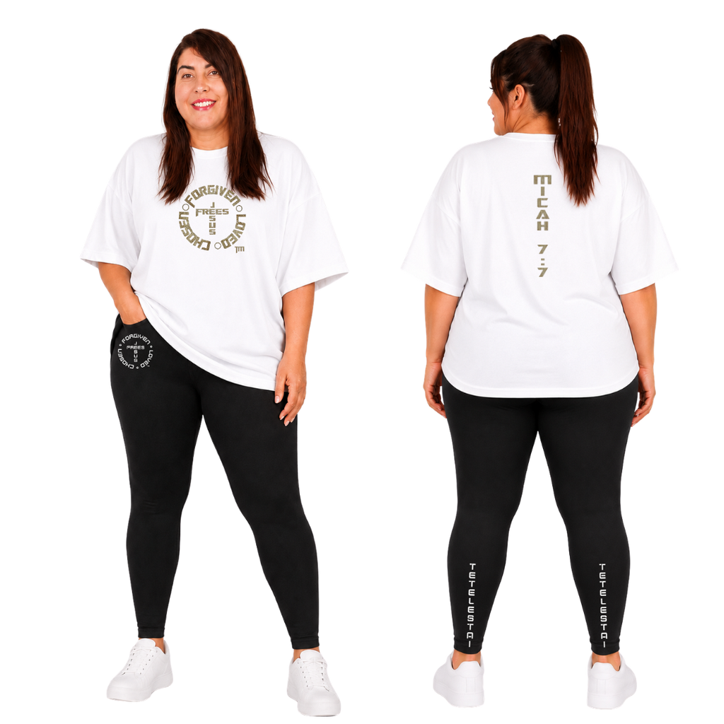 Jesus Frees - SICU Oversized Short Sleeve Women's Shirt - Font 153 Gold