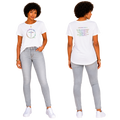 Jesus Frees - G64 Soft Style White Cotton Women's T-Shirt - God's Covenant 143 Rainbow