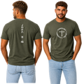 G20 MILITARY GREEN ULTRA COTTON MEN'S T-SHIRT - FONT 49 WHITE