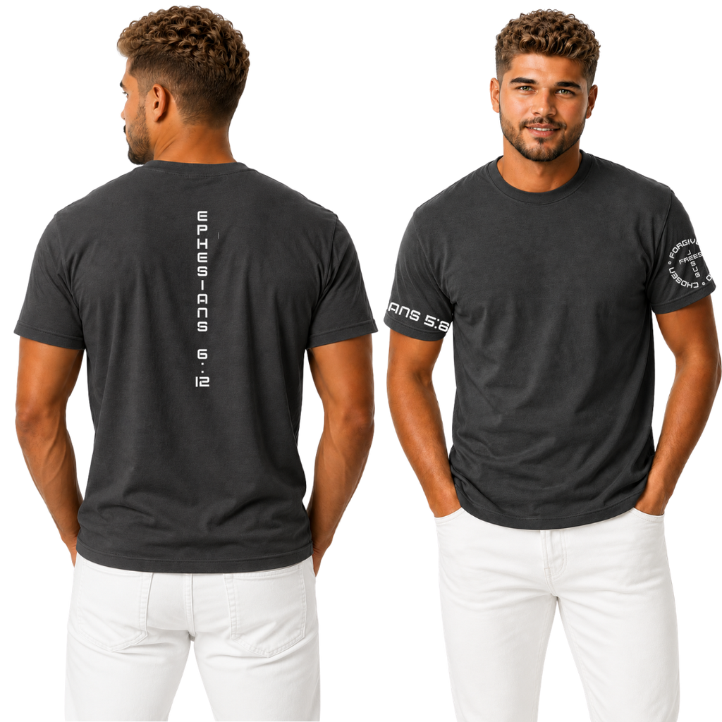 Jesus Frees - G20 Charcoal Ultra Cotton Men's T-Shirt - Font 49 White