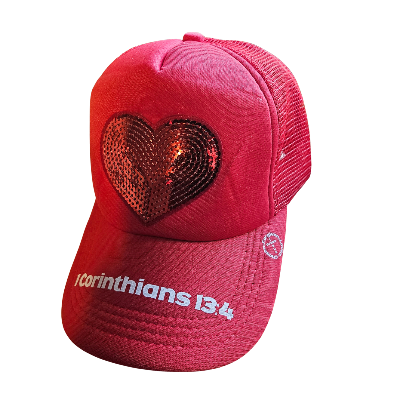 Jesus Frees - Truckers Mesh Caps Women & Kids Flowers & Hearts - Font 46 White