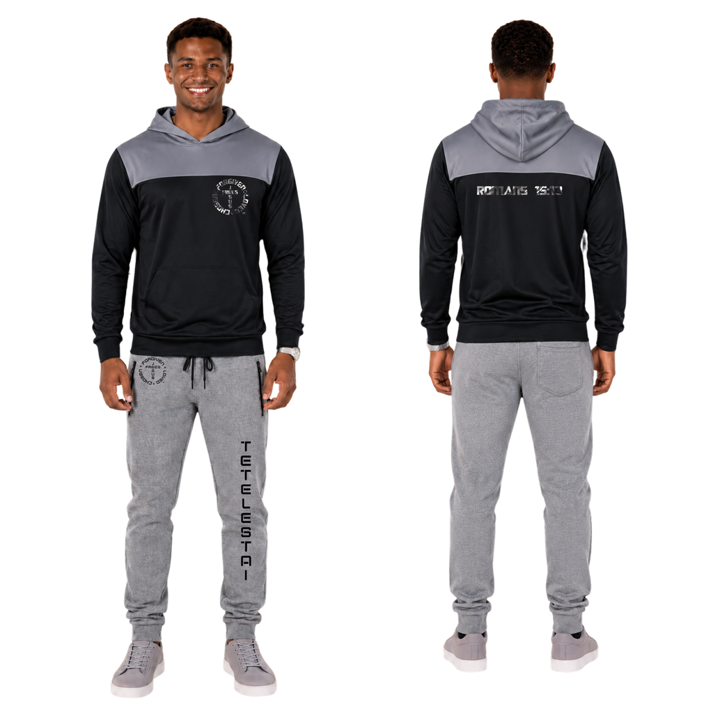 Jesus Frees - U-Champ Men's Jogger Sweatpants - Tetelestai Font 49 Black