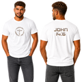 Jesus Frees - G20 Military Green Ultra Cotton Men's T-Shirt - Font 49 Brown Gray Fade