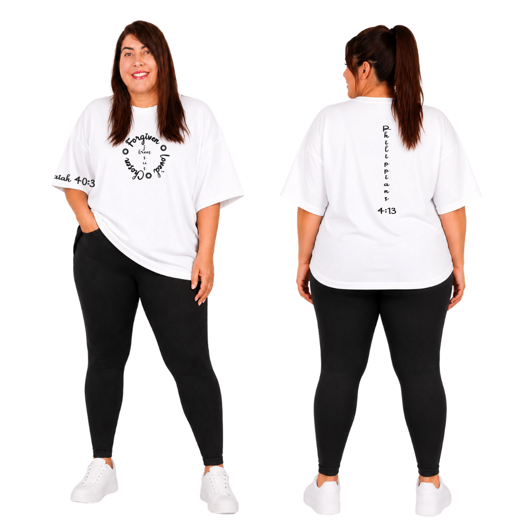 Jesus Frees - SICU Oversized Short Sleeve Women's Shirt - Font 223 Black