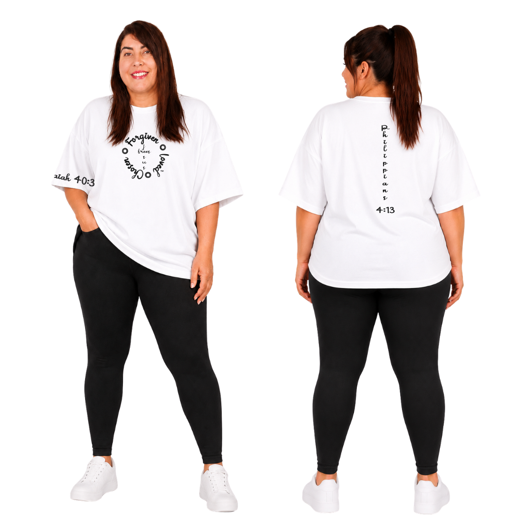 Jesus Frees - SICU Oversized Short Sleeve Women's Shirt - Font 223 Black