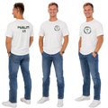 Jesus Frees - KD Men's White Premium T-Shirt - Font 153 Green Camo