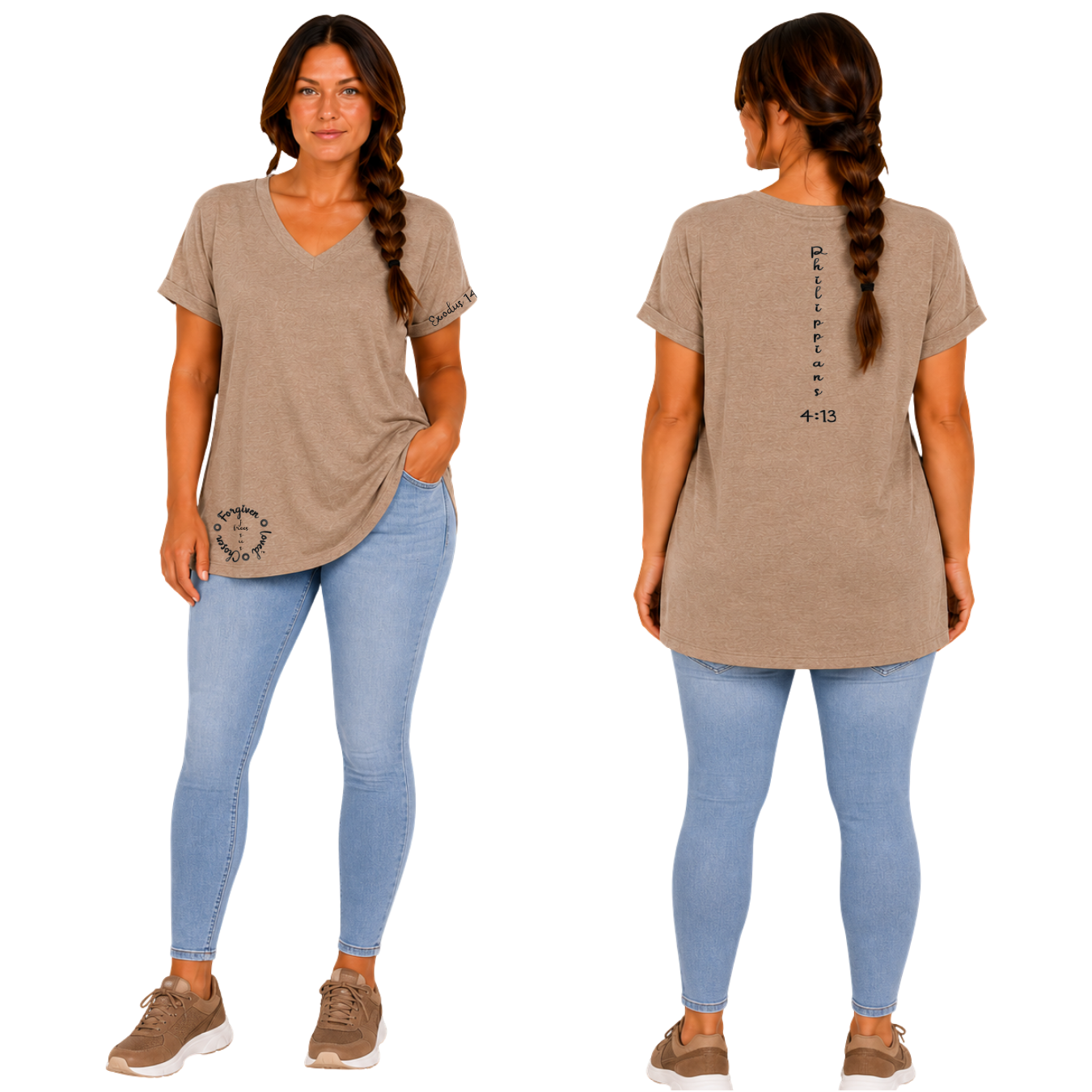 Jesus Frees - V-Neck Short Sleeve T-Shirts - 223 Black