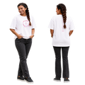 Jesus Frees - SICU Oversized Short Sleeve Women's Shirt - Font 223 Fuchsia Light Tips - 1 Corinthians 13:4
