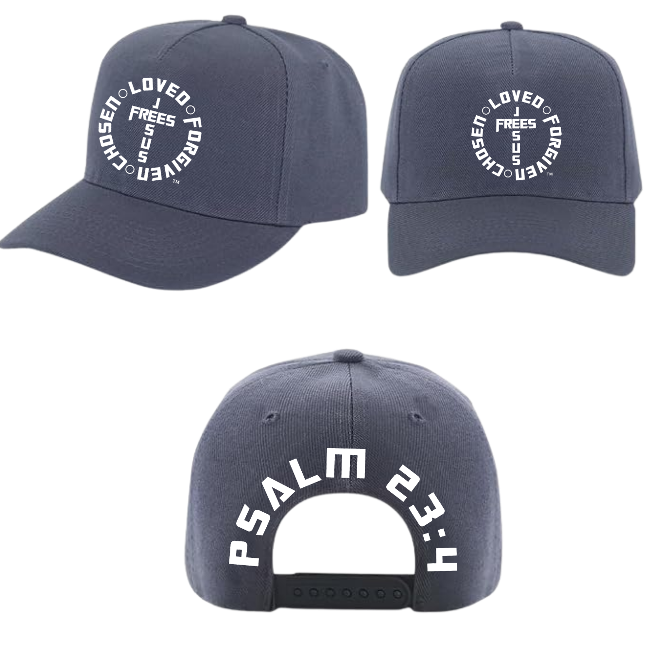 Jesus Frees - Baseball Caps for Men & Women - Black / Navy / Gray / Khaki -  Font 153 White