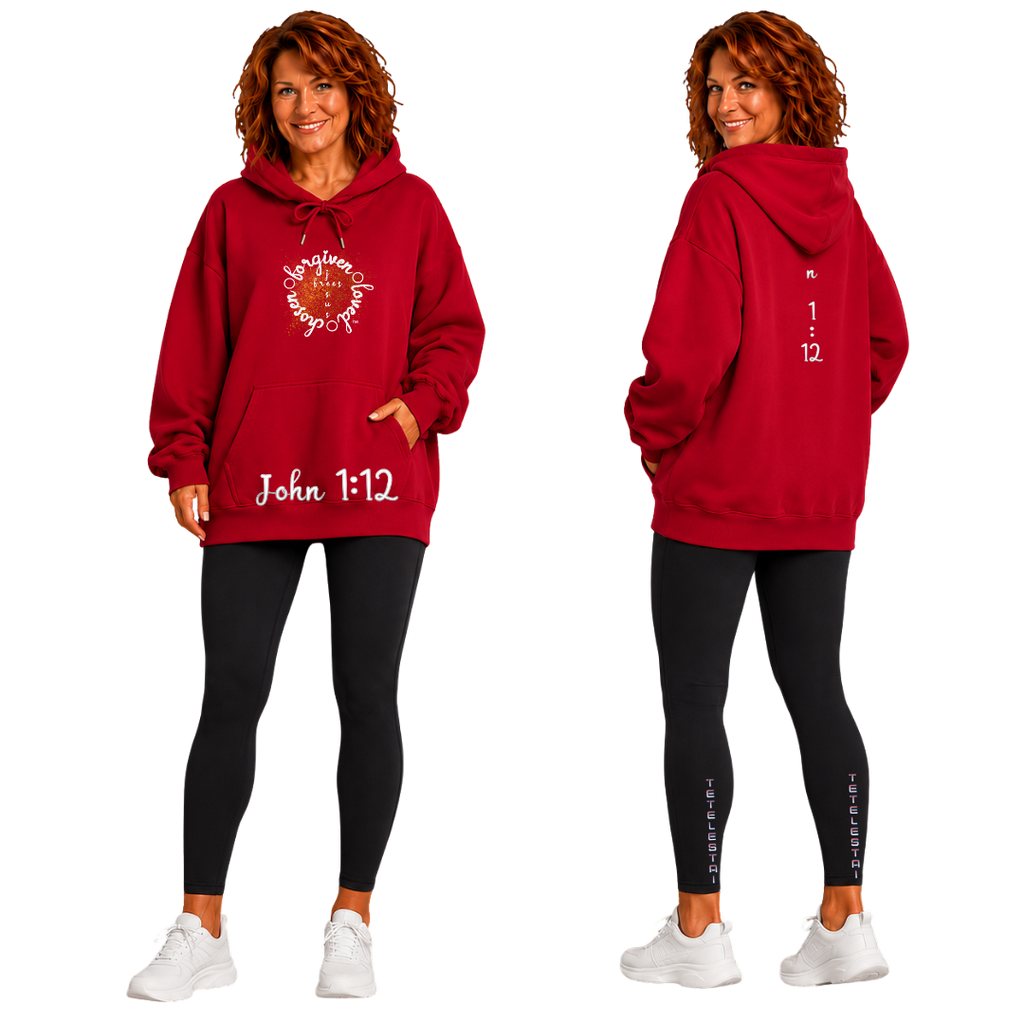 Jesus Frees™ Apparel | Women's Holiday Scripture Hoodie | Font 223 White |LAY HT