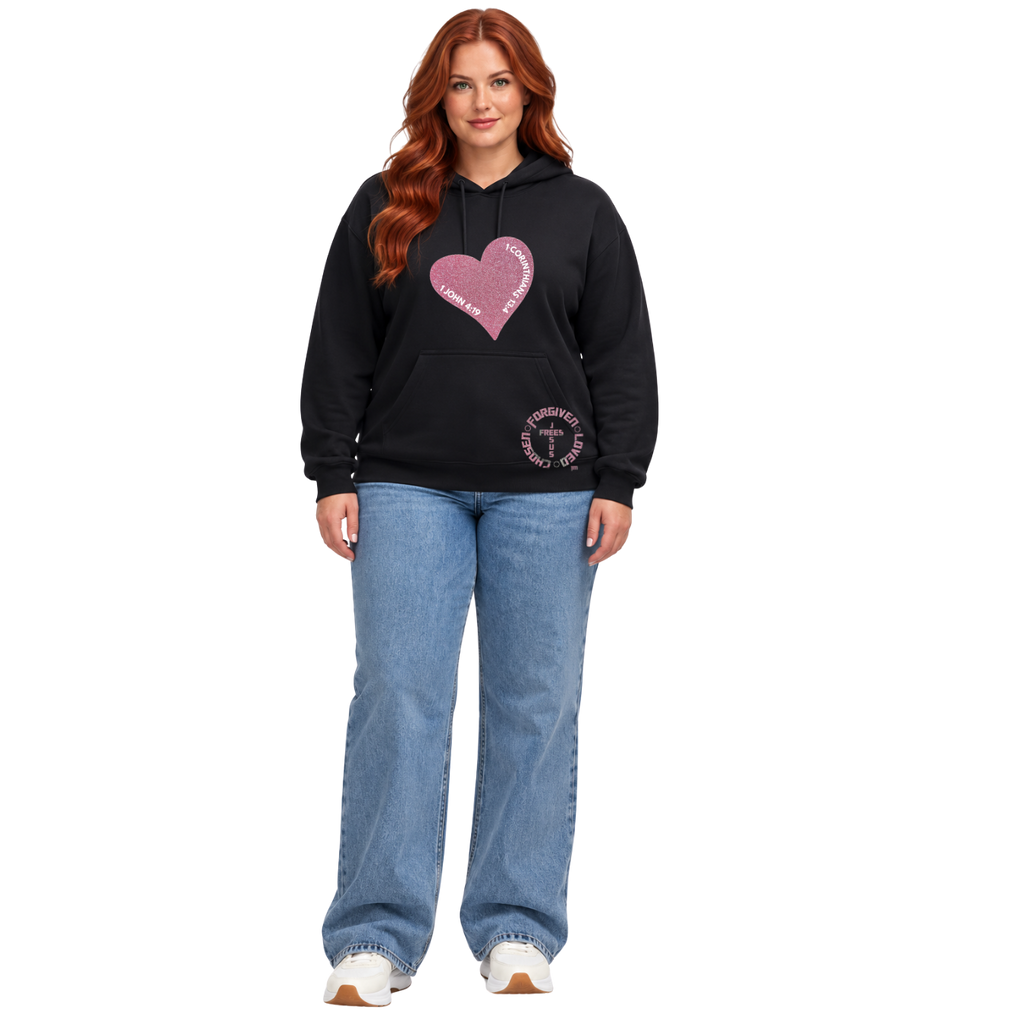 Jesus Frees™ Apparel | Women’s Scripture Hoodie | Hearts
