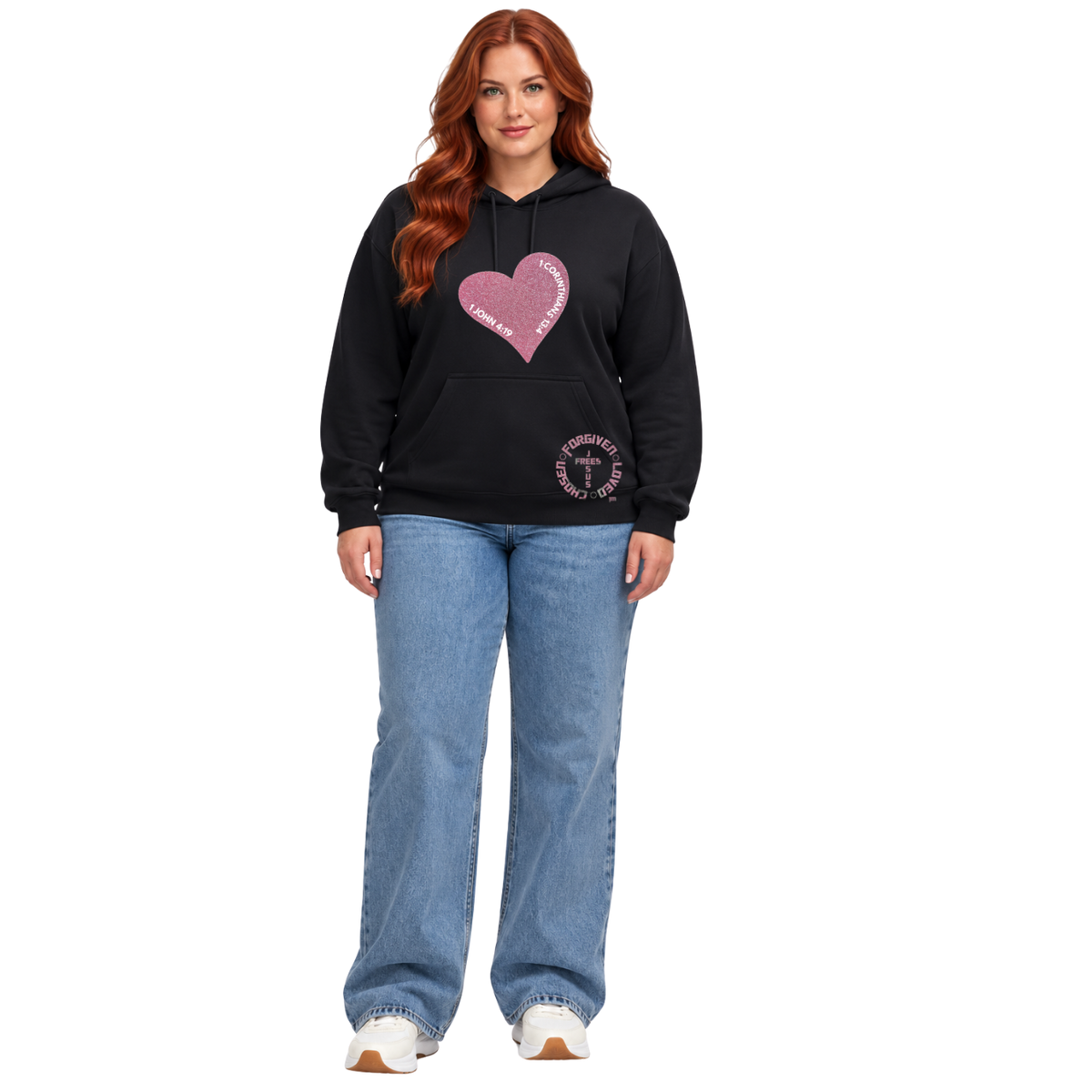 Jesus Frees™ Apparel | Women’s Scripture Hoodie | Hearts